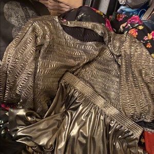 Disco Gold top and skirt matching set/JERI MARQUE
